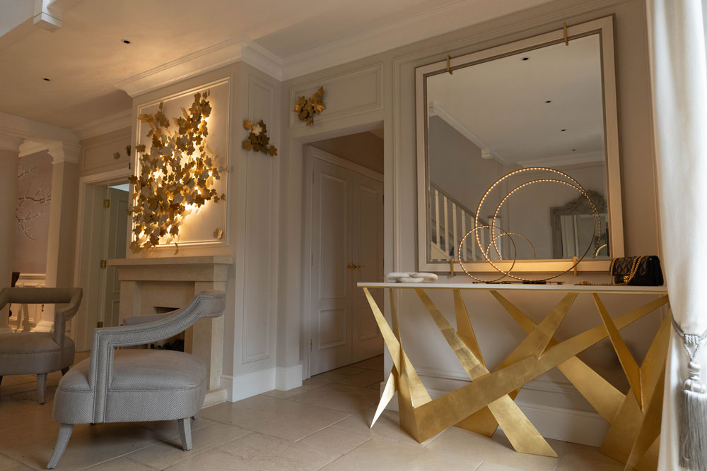 Hall Interior Design for Wentworth Estate home, Surrey