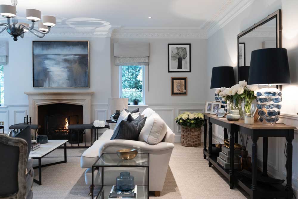 Hall Interior Design for Wentworth Estate home, Surrey