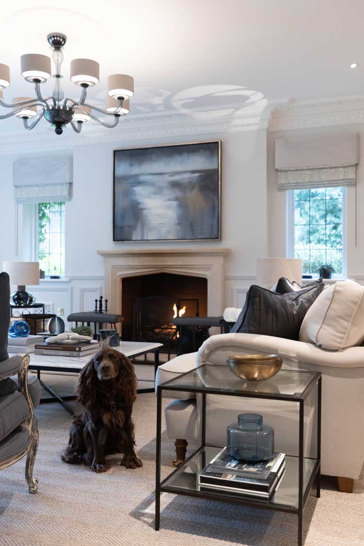 Sitting Room Interior Design for Wentworth Estate home, Surrey