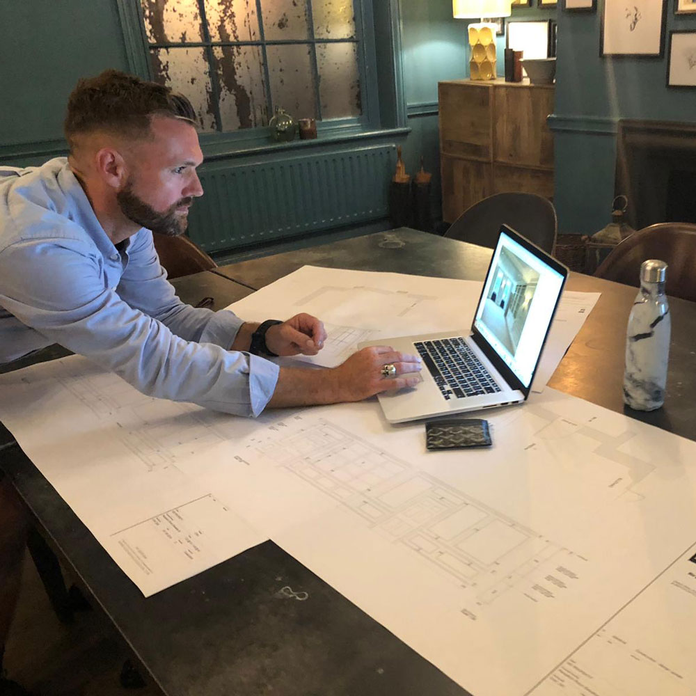 Bradley Burgess designing the garden for Monkey Island Hotel